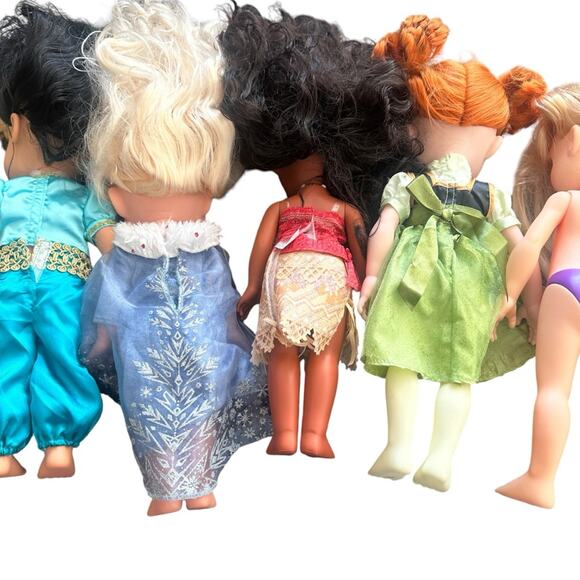 Disney Princess Doll Lot (7) Moana Tinker Bell Elsa Anna Rapunzel Jasmine Belle - Picture 8 of 10